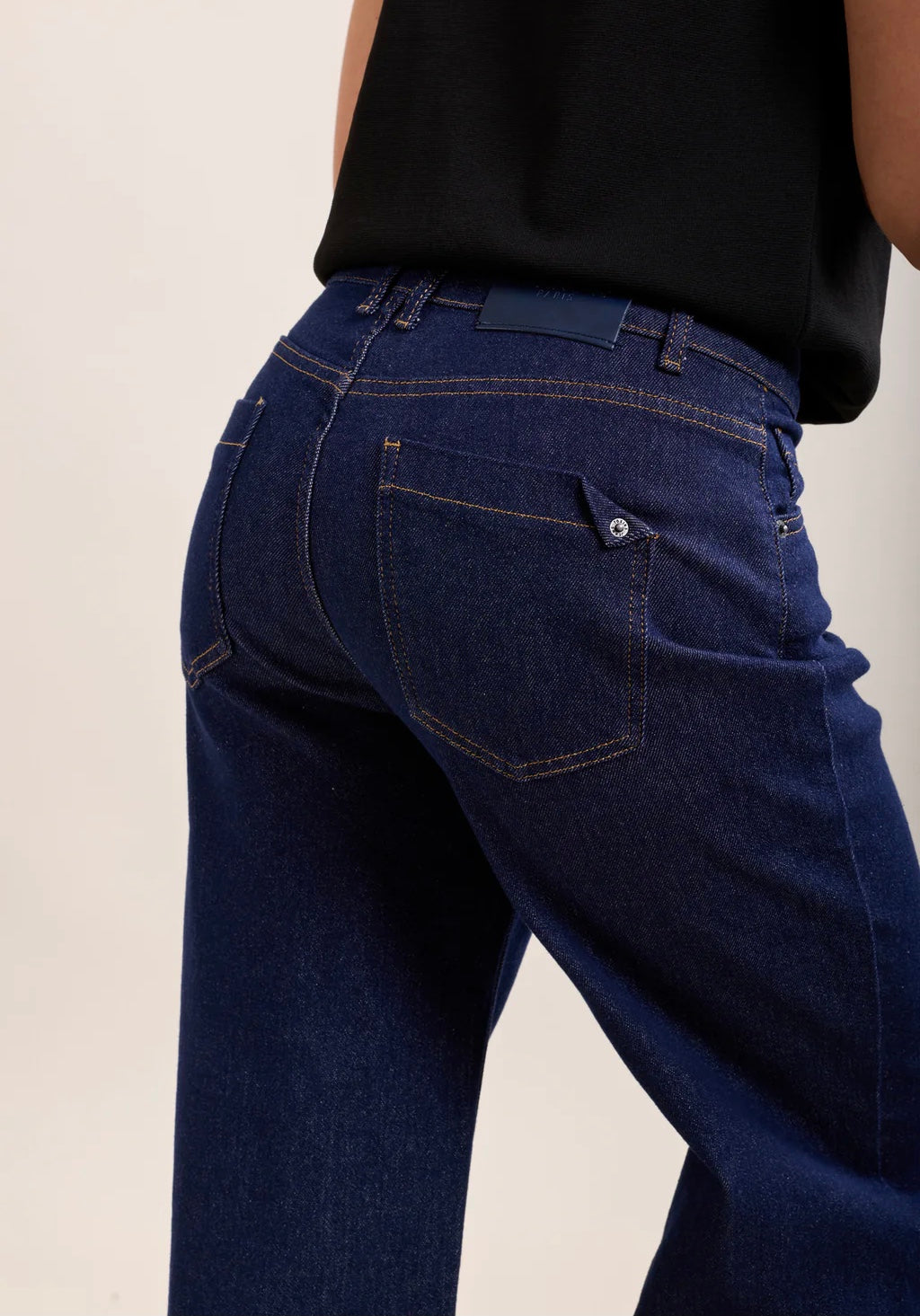 WIDE CUFF DARK DENIM JEANS